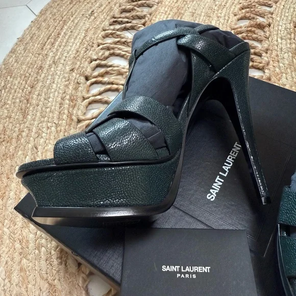 Saint Laurent Royal Green Tribute 105 Sandal - Picture 7 of 9